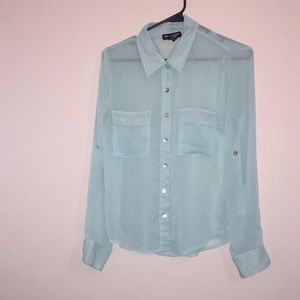 Sheer Mint Top with Pockets